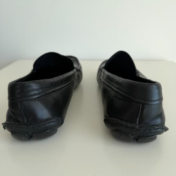 Prada Loafers Men 9 Black Leather Moccasins Driver Slip On Dress Shoe Italy Made - Picture 9 of 12